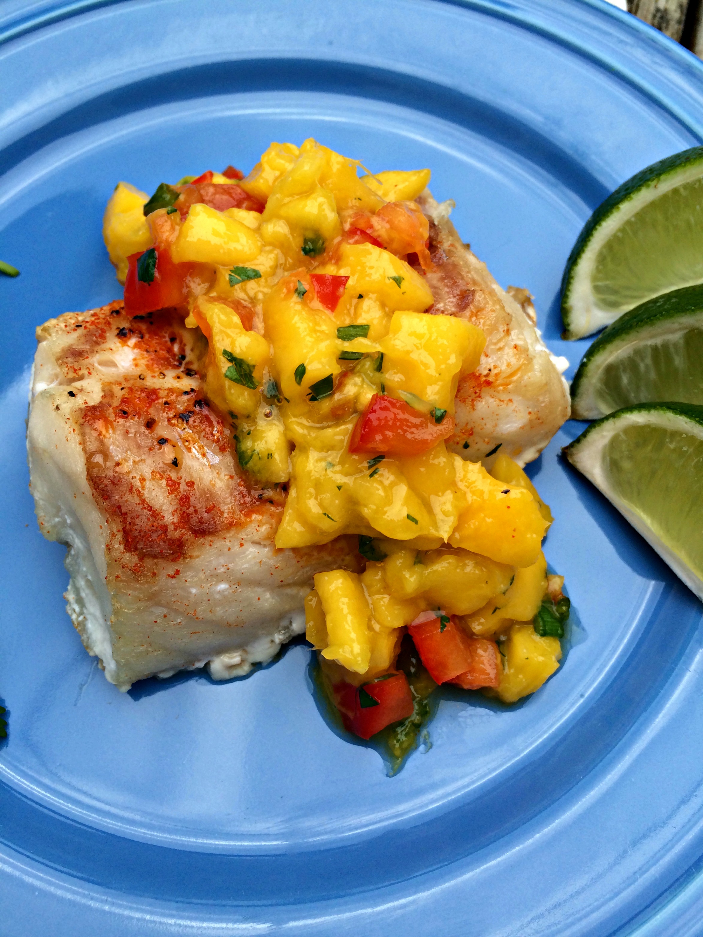 Grilled Cod with Mango Salsa