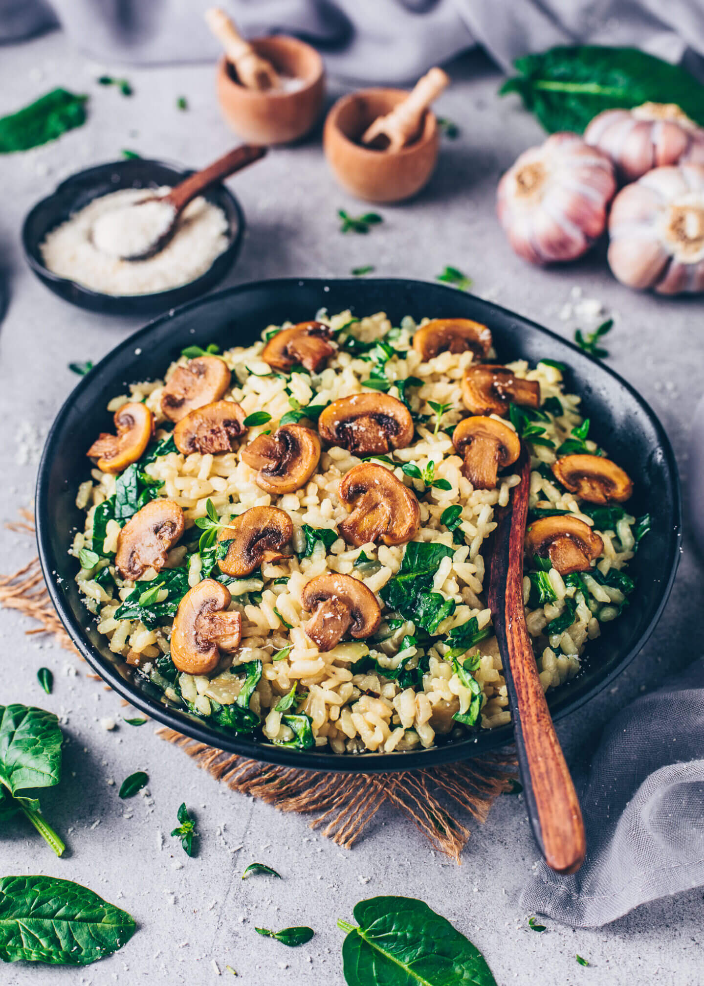 Mushroom and Spinach Risotto
