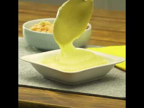 Polenta con camarones y salsa de limón