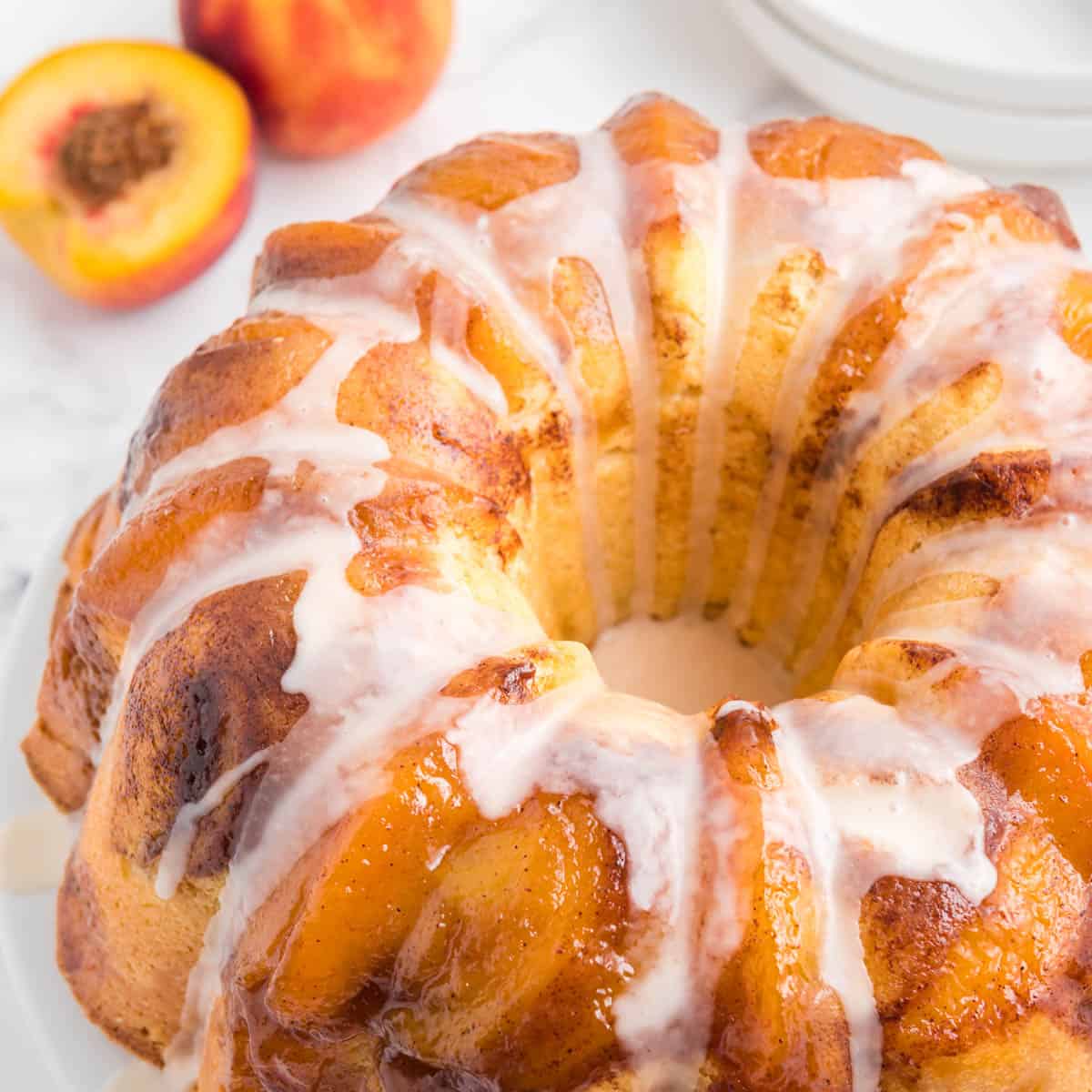 Peach Cobbler Cake with Cream Cheese Frosting