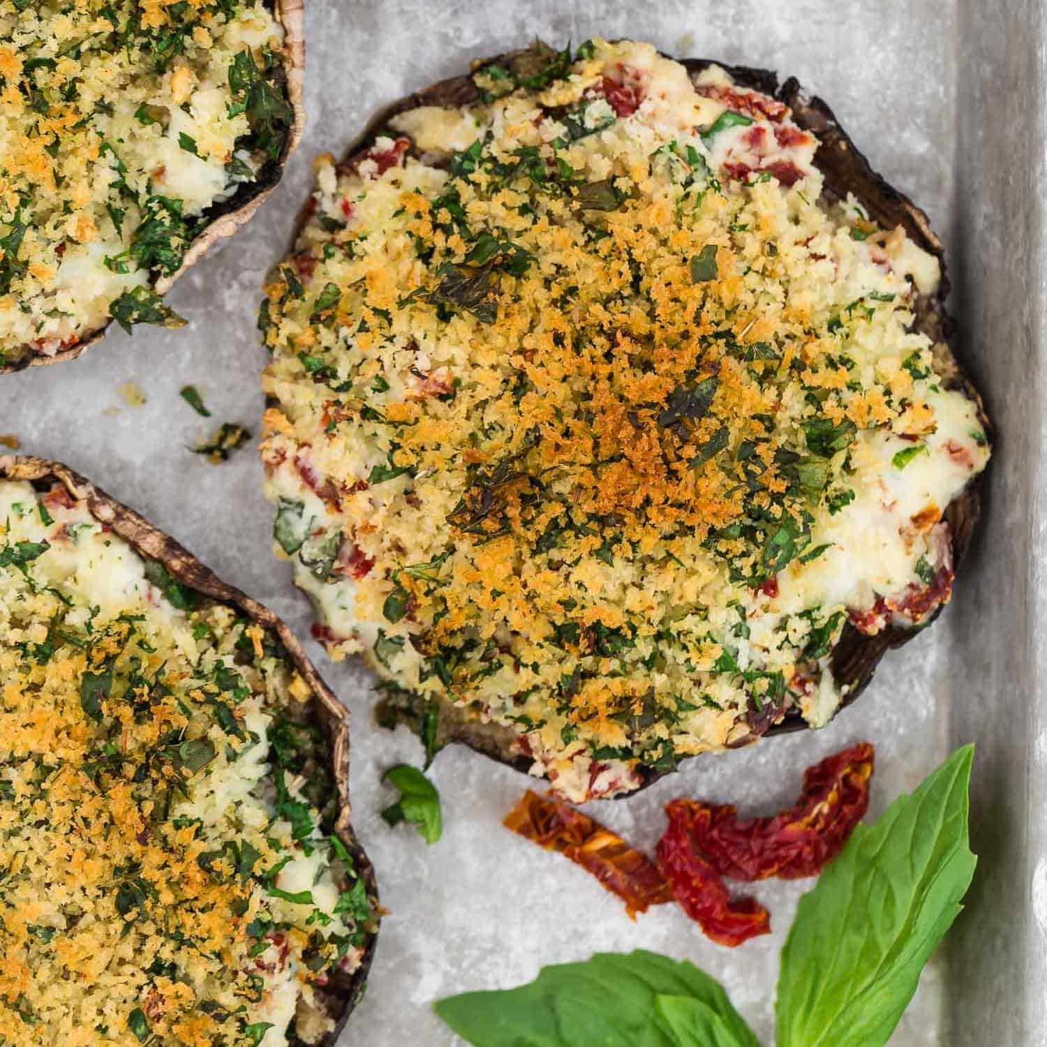 Vegetarian Stuffed Portobello Mushrooms