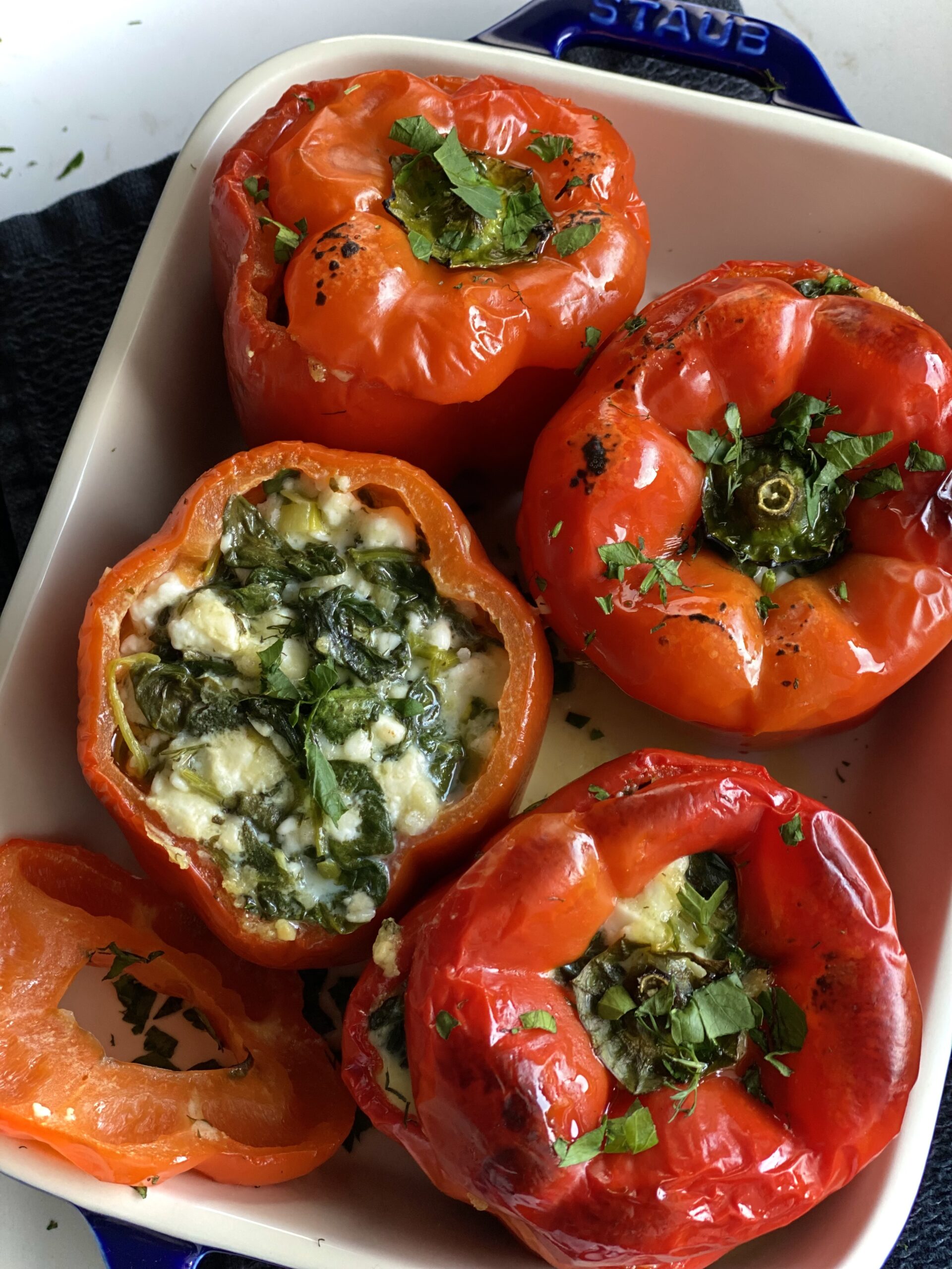 Spinach and Feta Stuffed Bell Peppers