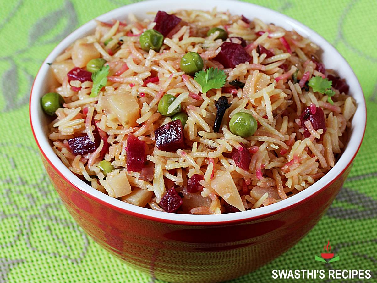 Beetroot Vegetable Biryani