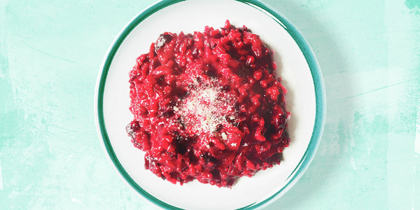 Risotto de remolacha y queso de cabra