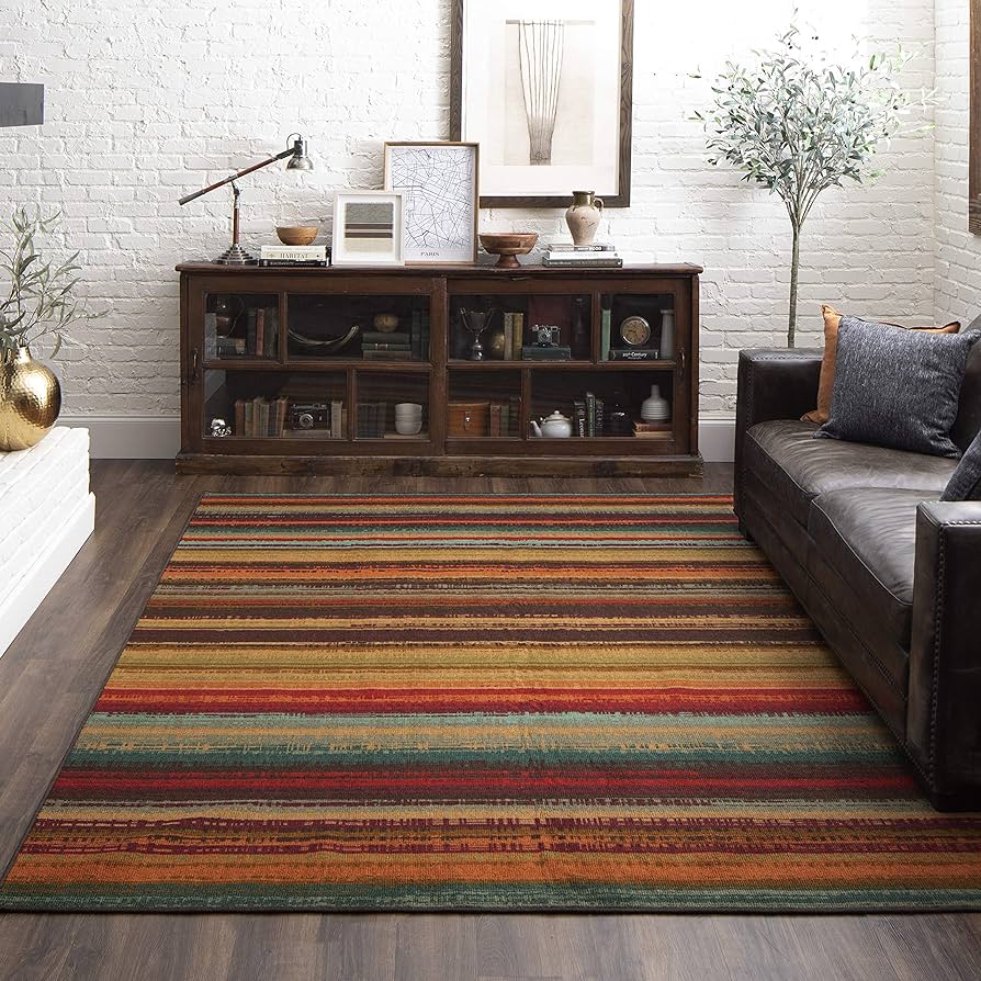 6. Mohawk Home Avenue Stripe Indoor/Outdoor Rug