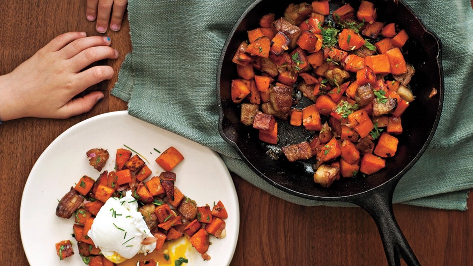 Pork Belly and Sweet Potato Hash