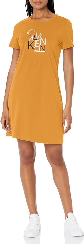 7. Calvin Klein Women's Short Sleeve T-Shirt Dress