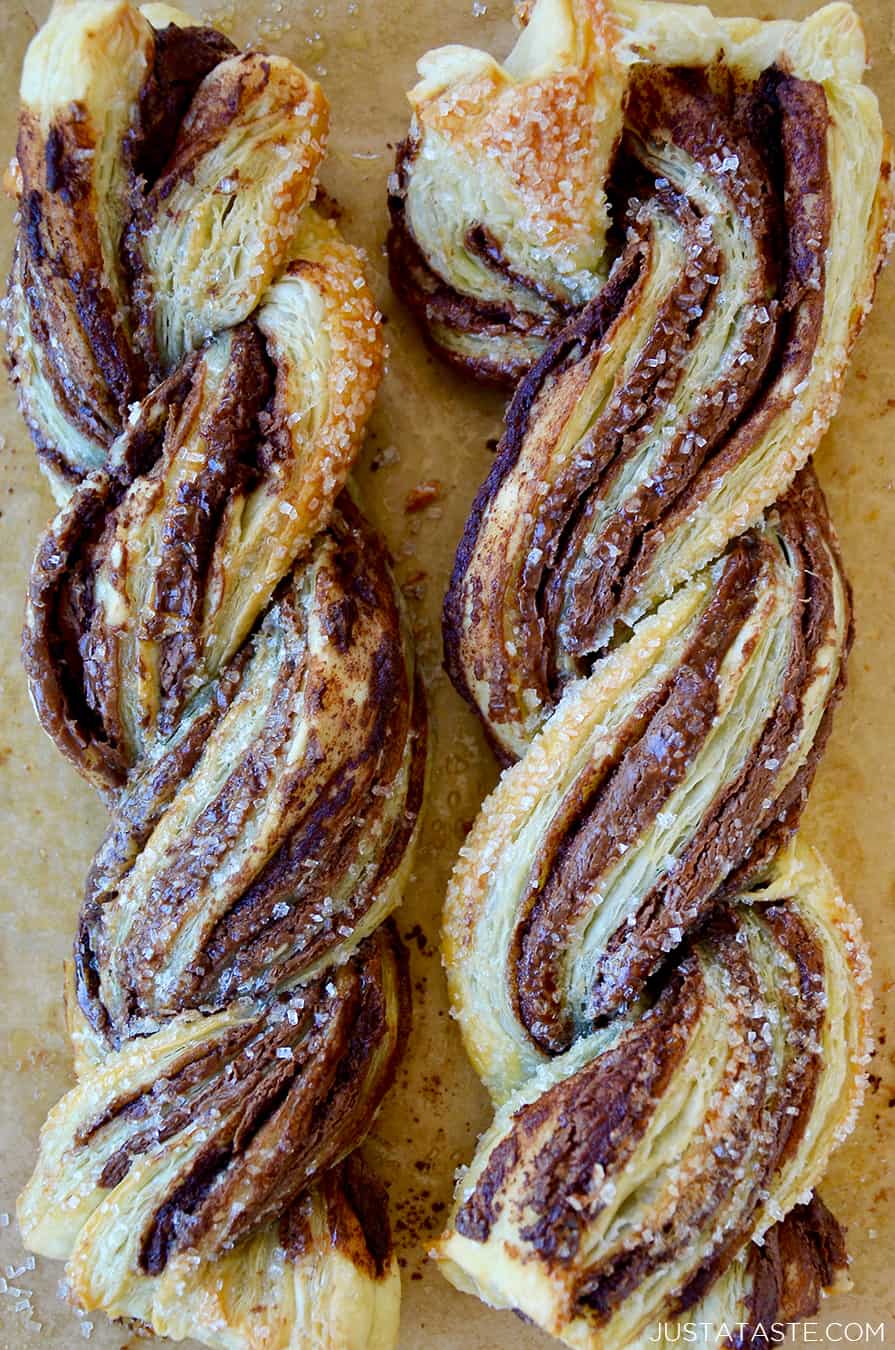 Chocolate and Raspberry Puff Pastry Twists