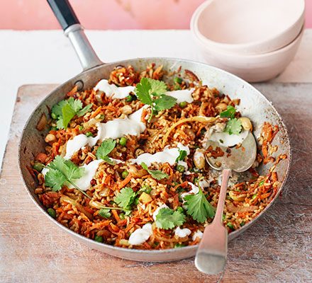Carrot and Cashew Biryani