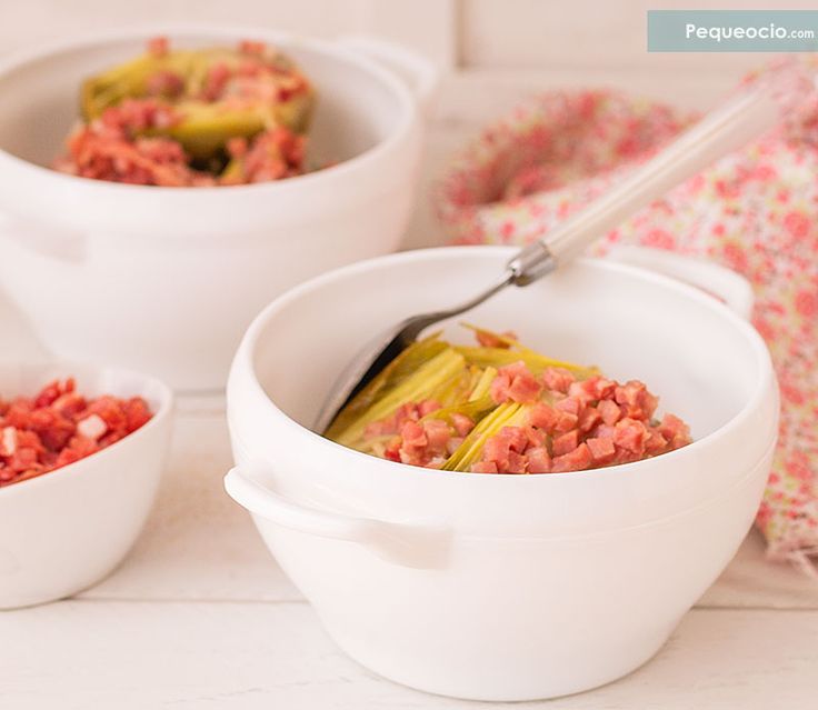Alcachofas con jamón - Receta para vegetarianos