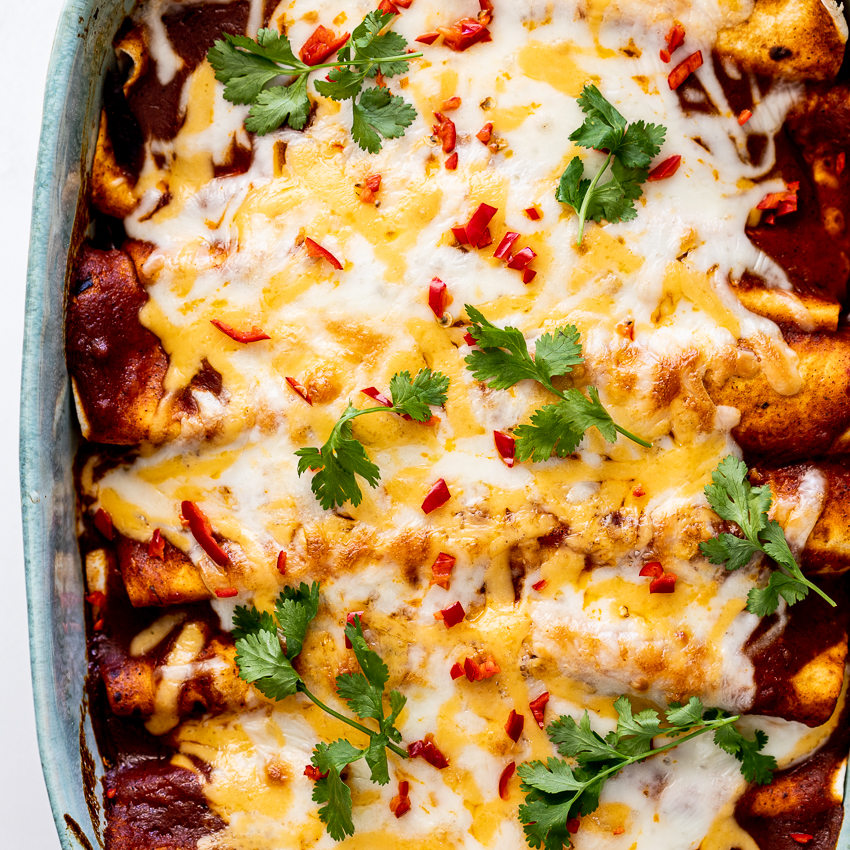 Mushroom and Bell Pepper Enchiladas