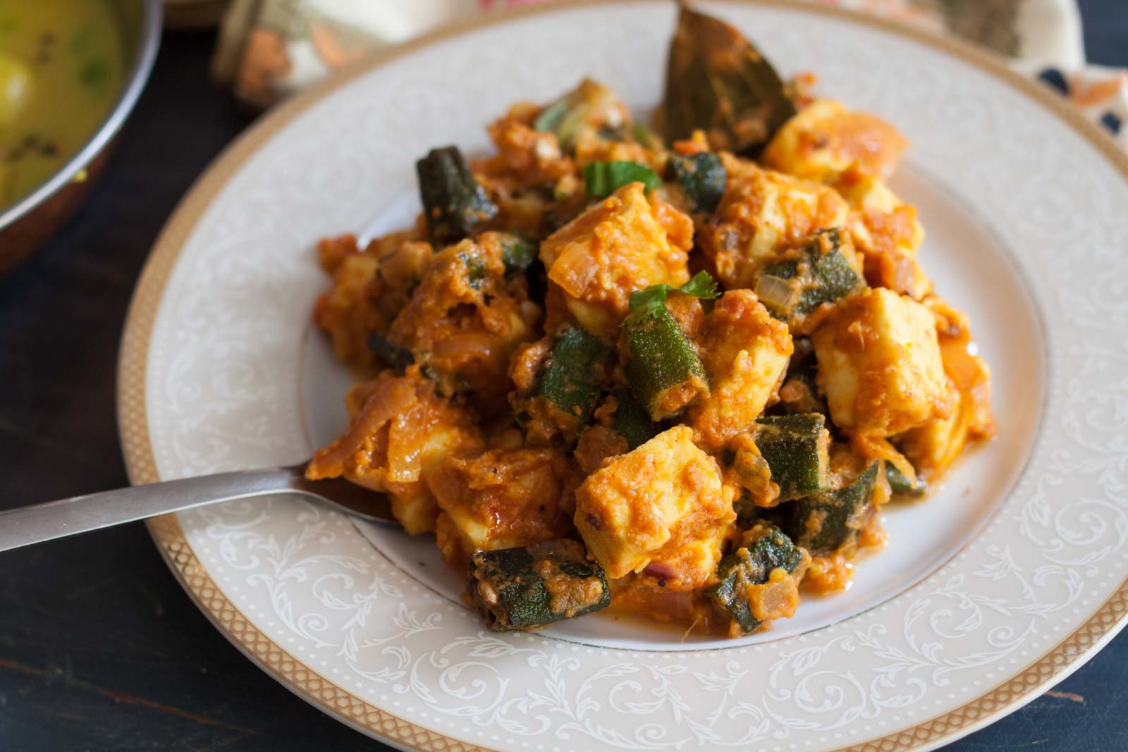 Paneer Bhindi Masala with Spinach