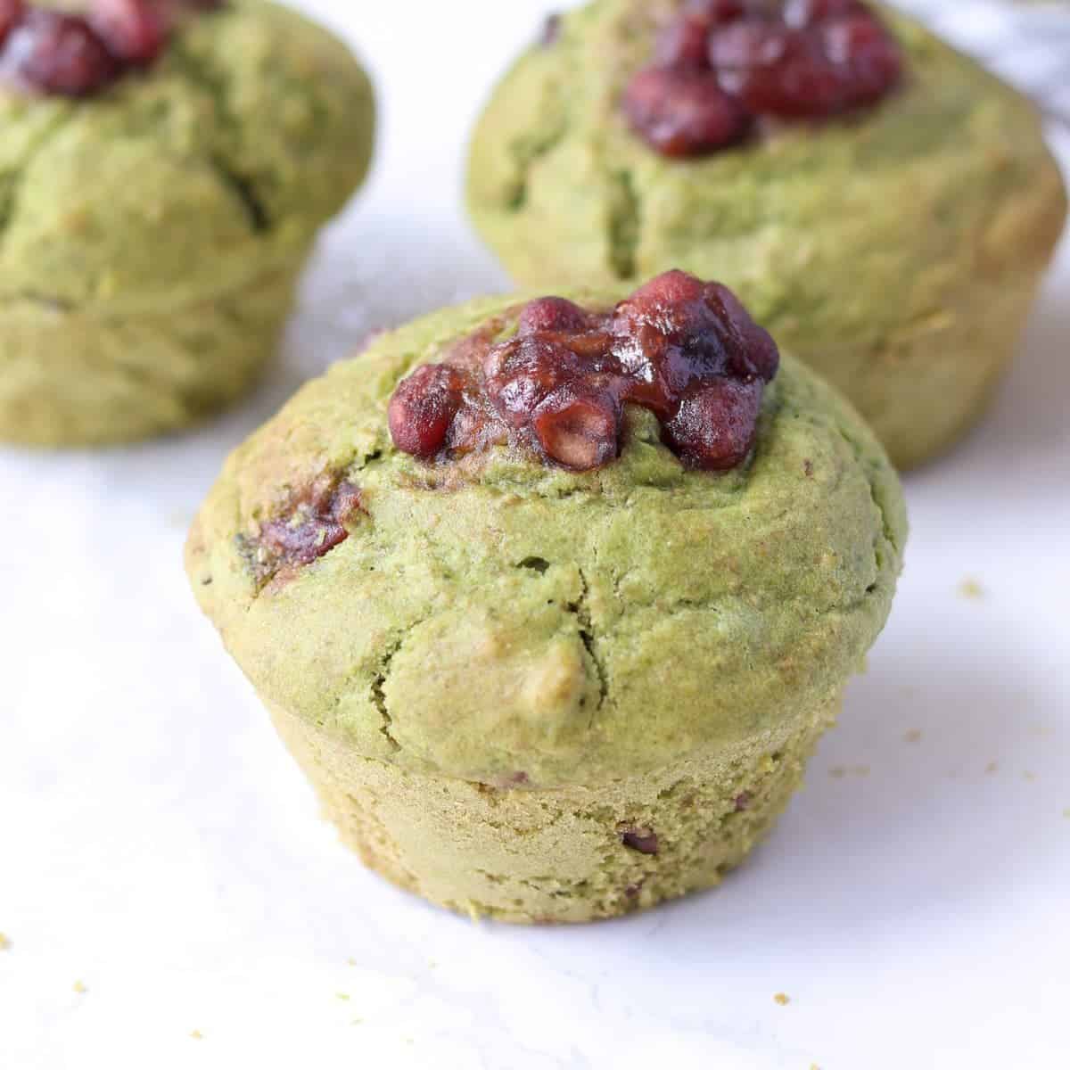 Matcha Red Bean Muffins