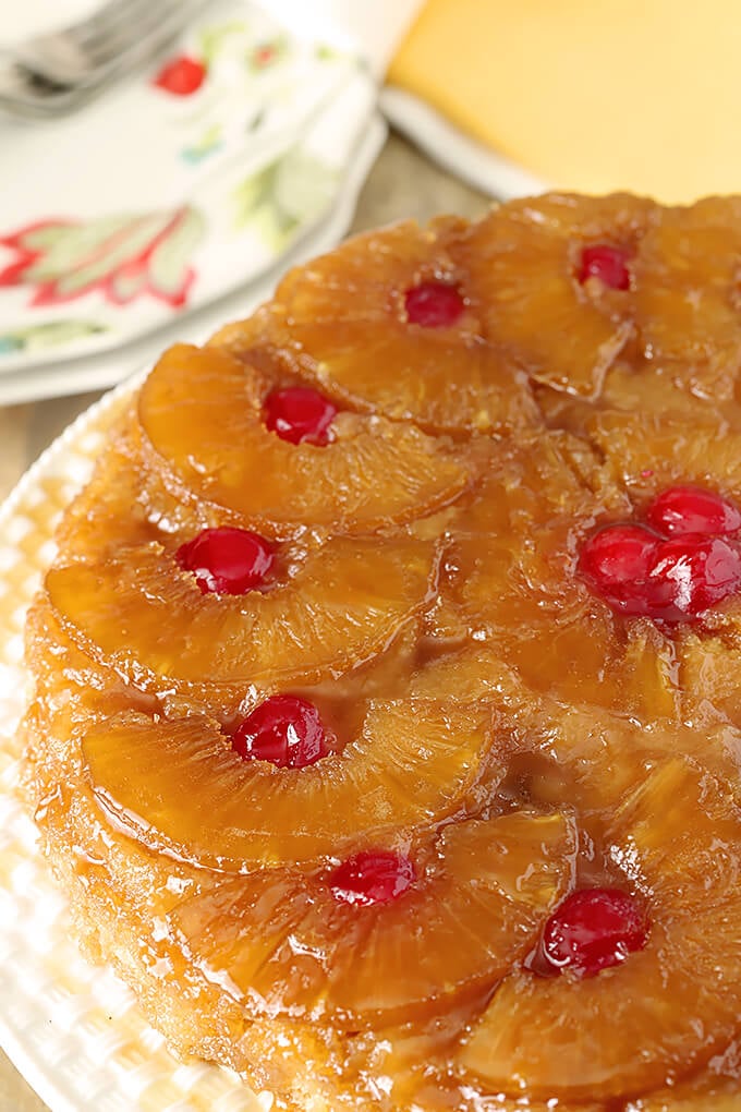 Pineapple Upside-Down Cake with Rum