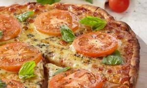 Pizza de espinacas y ricotta con masa de trigo sarraceno