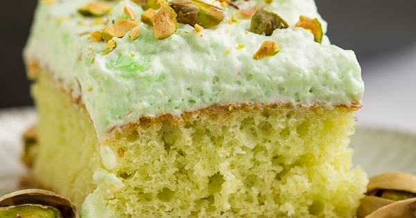 Pistachio Cake with Whipped Cream