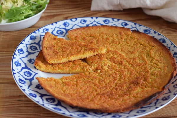 Farinata de jamón serrano y queso manchego