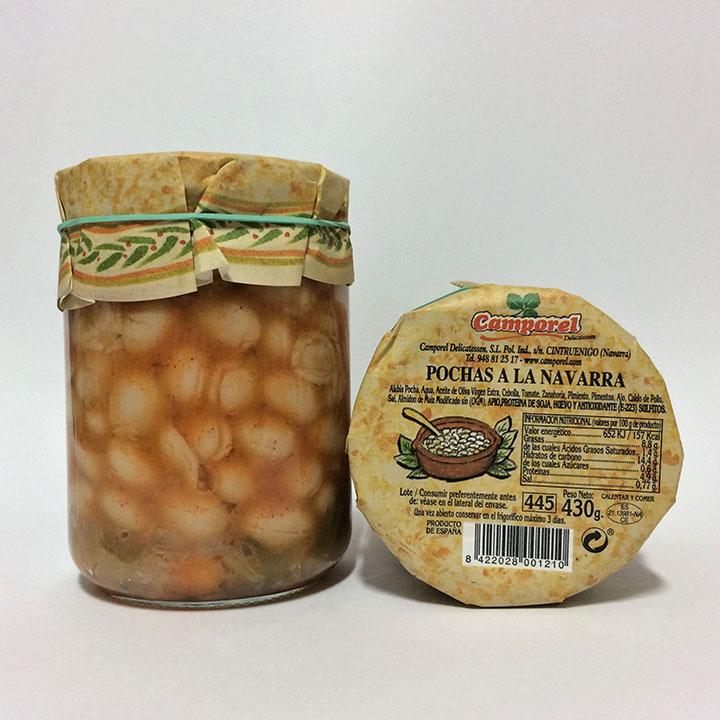 Pochas con chorizo y hierbas aromáticas
