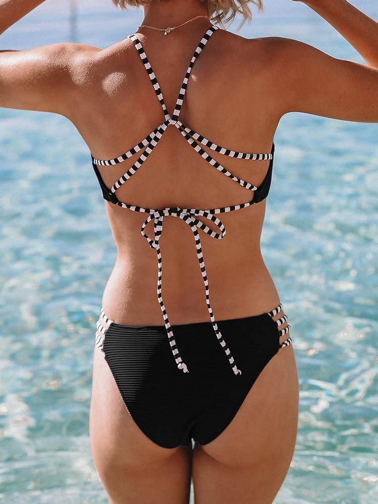 9. CUPSHE Women's Strappy Bikini Swimsuit