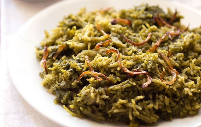 Spinach Vegetable Biryani