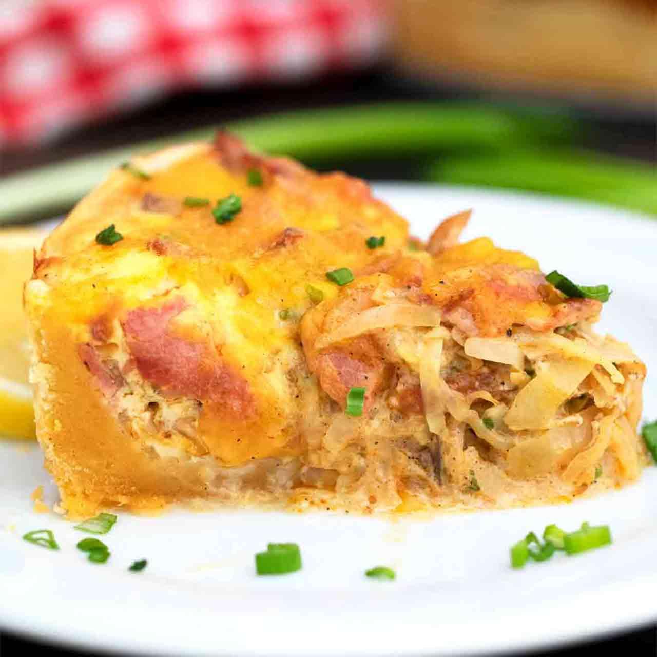 Cabbage and Bacon Quiche