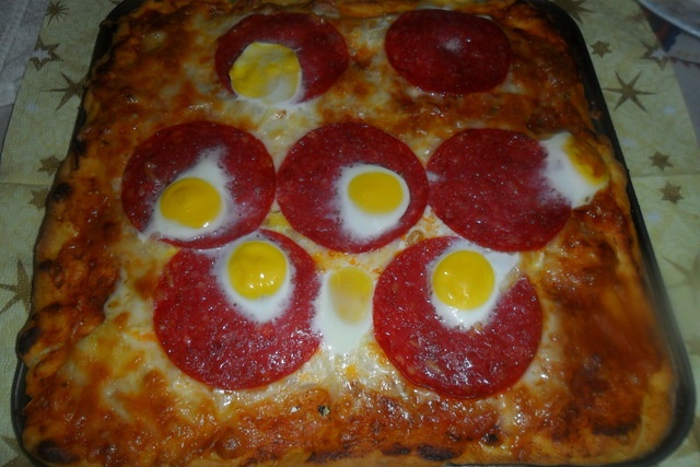 Pizza Quattro Formaggi con Thermomix y pimiento rojo