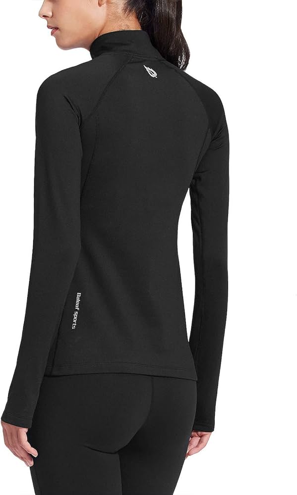 8. Baleaf Women's Thermal Fleece Half Zip Running Top