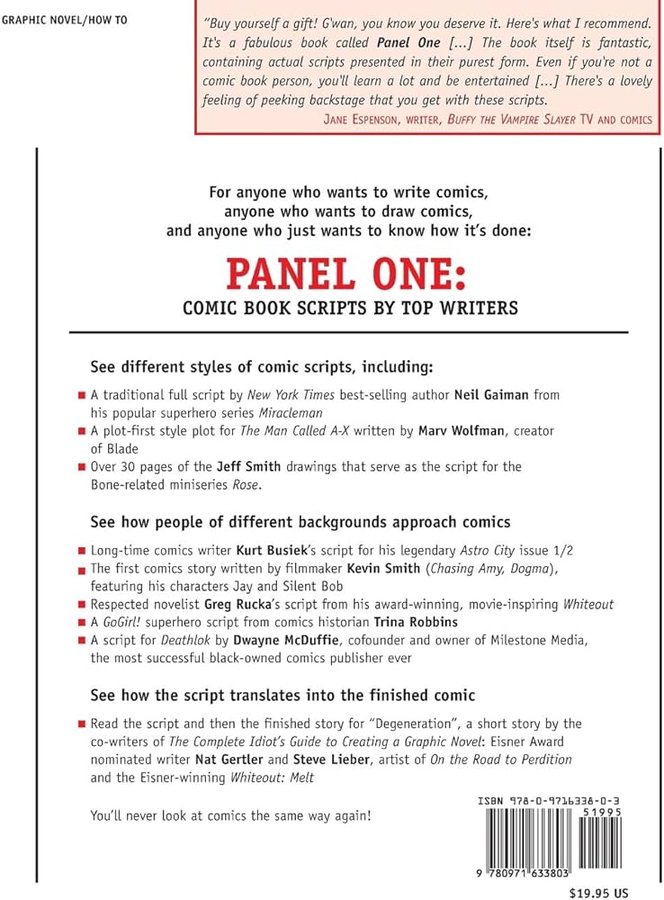 Panel One: Comic Book Scripts by Top Writers