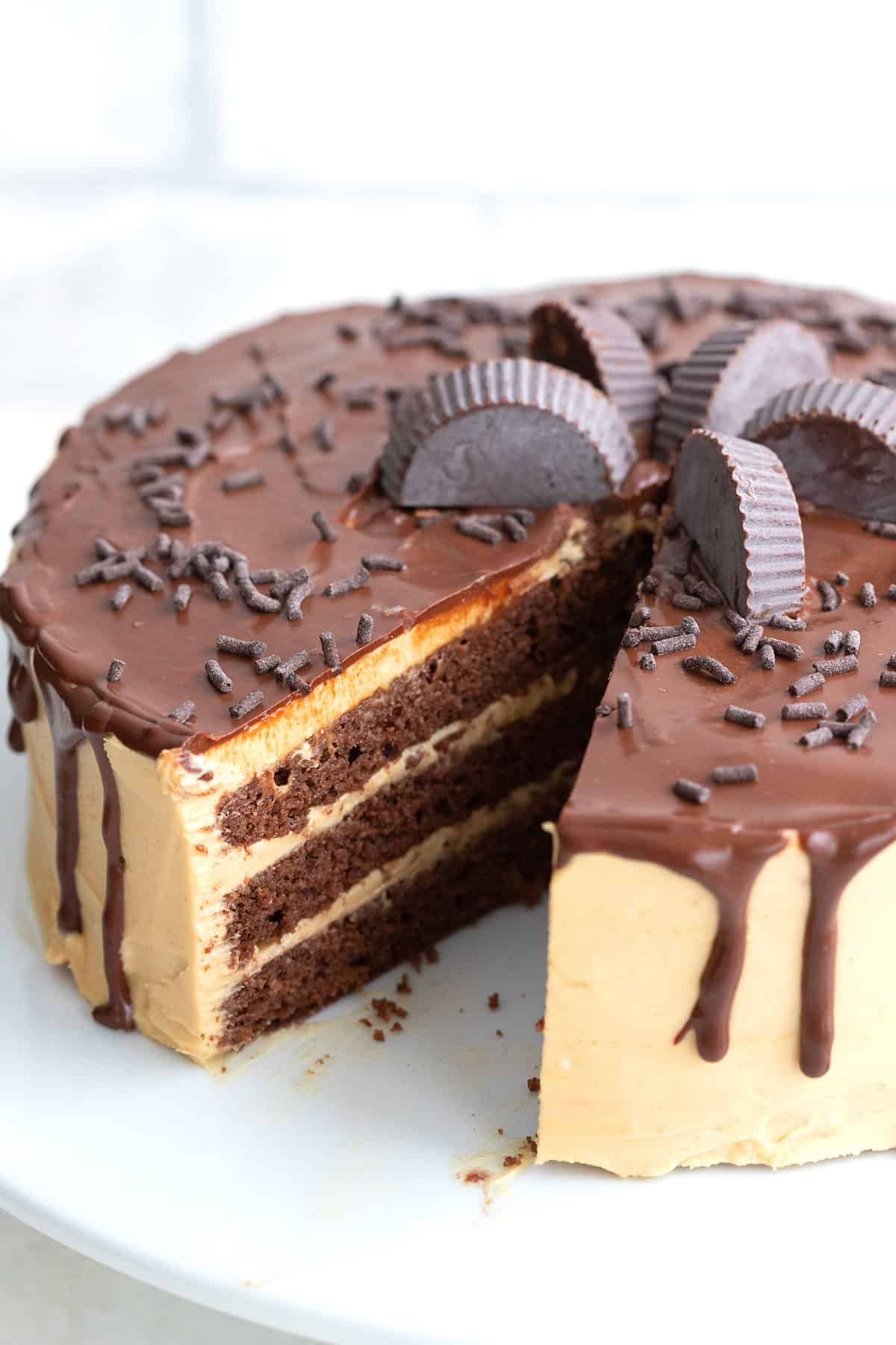 Sugar-Free Peanut Butter Chocolate Cake