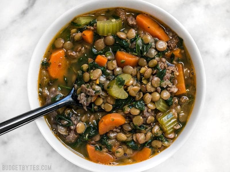 Lentil and Sausage Casserole
