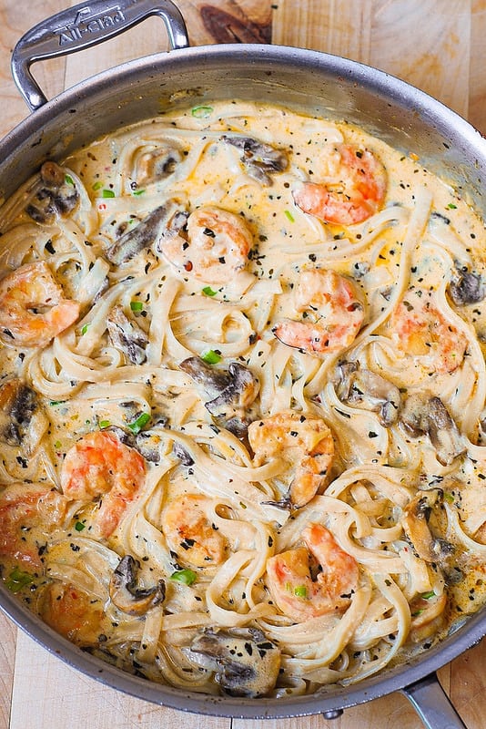 Shrimp and Mushroom Pasta
