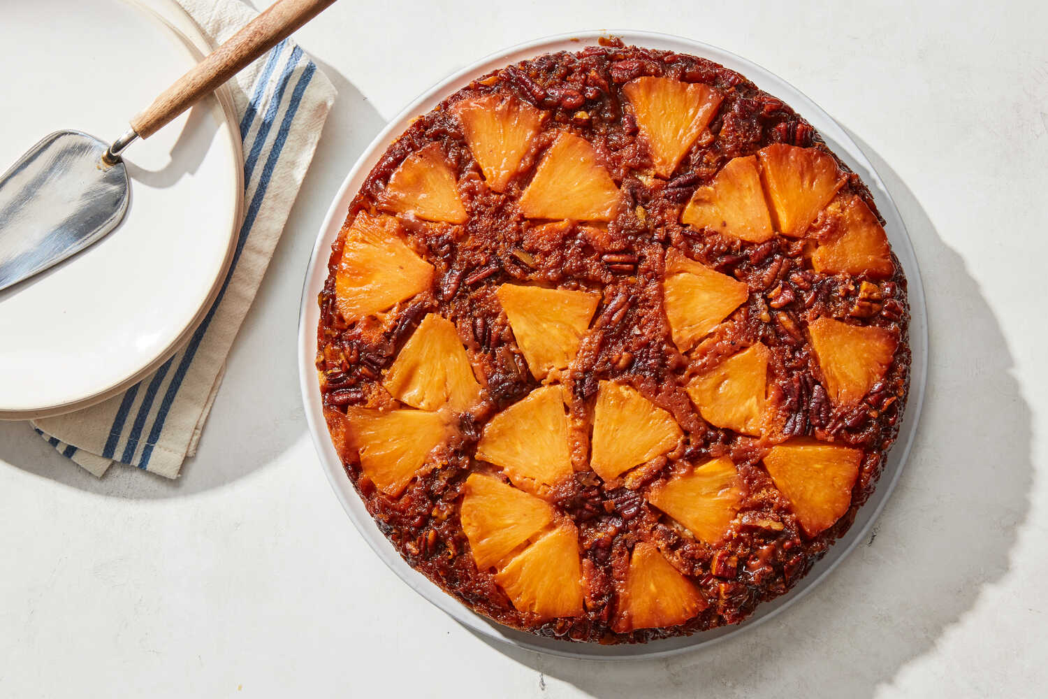 Pineapple Upside-Down Cake with Candied Pecans