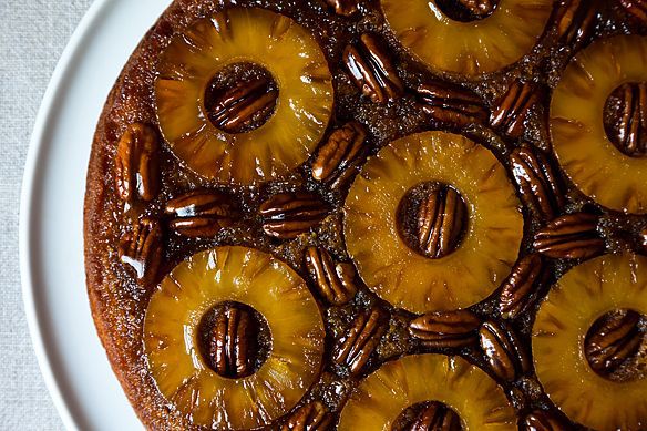 Pineapple Upside-Down Cake with Pecans