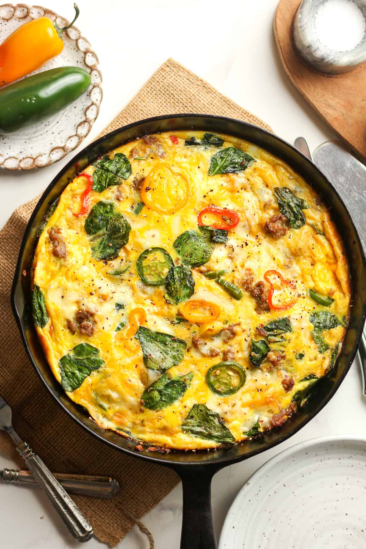 Kielbasa and Spinach Frittata