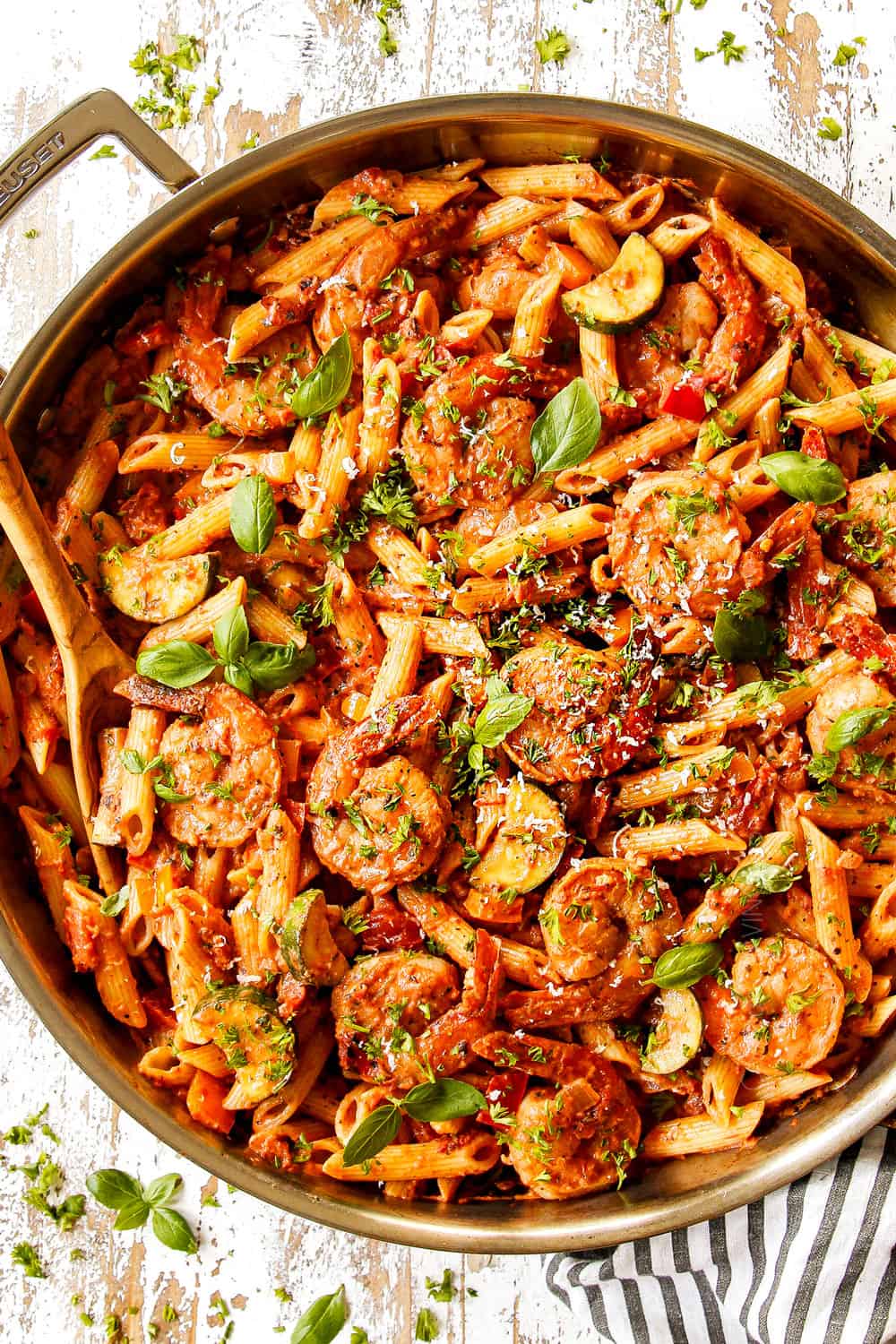 Shrimp and Mushroom Pasta with Creamy Tomato Sauce