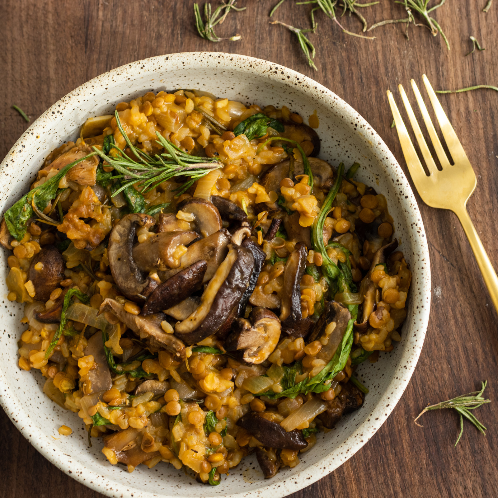 Lentil and Mushroom Risotto