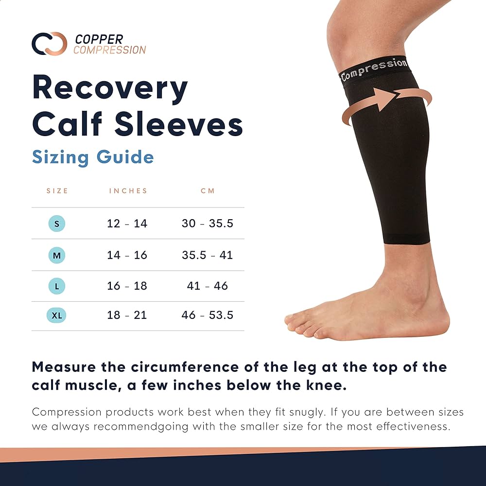 Copper Compression Recovery Calf Sleeves