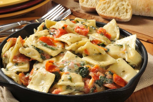Raviolis de carne y espinacas