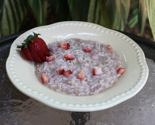 Champagne and Strawberry Risotto