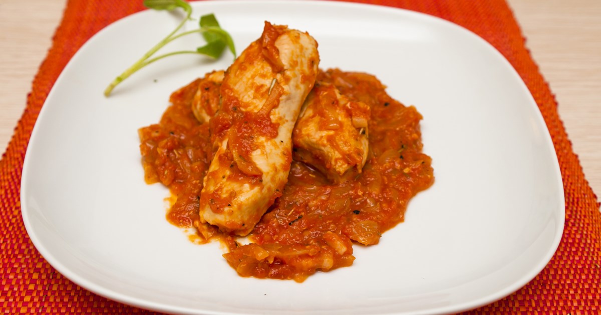 Pollo al Potacchio con champiñones