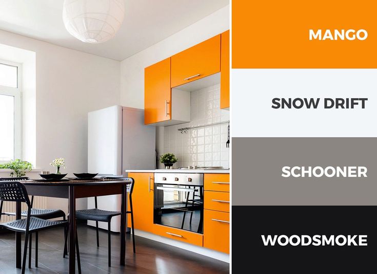 Bold Orange and Brown Kitchen