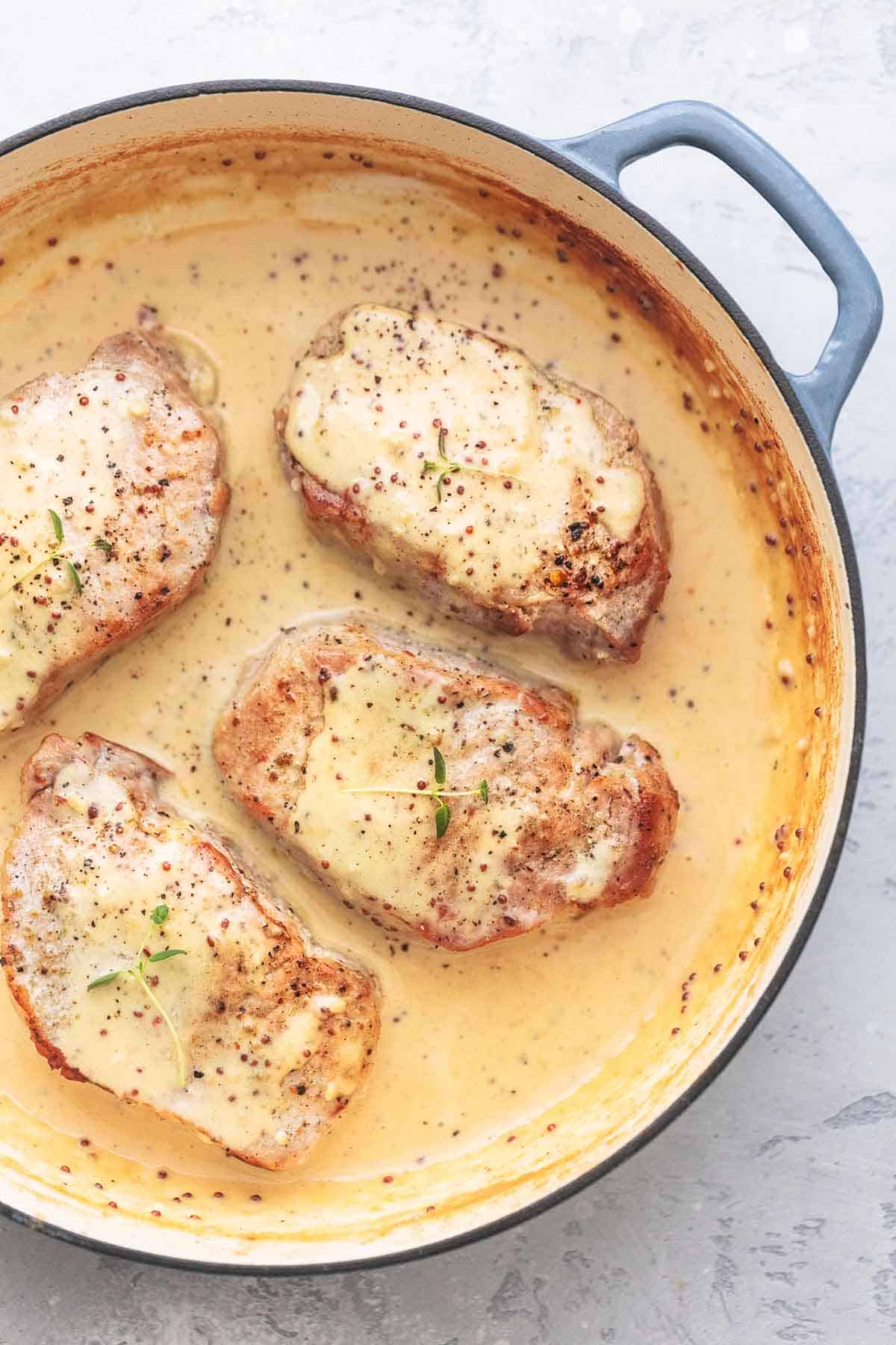 Boneless Pork Chops with Creamy Dijon Sauce