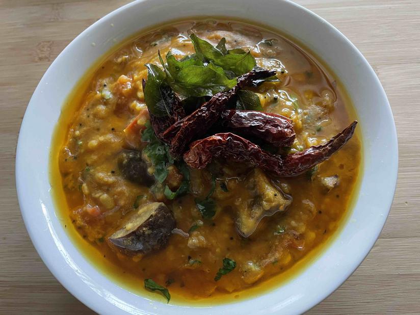 Dal Tadka with Eggplant