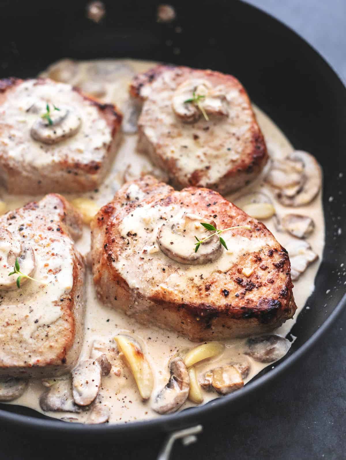 Baked Boneless Pork Chops with Creamy Mushroom Sauce