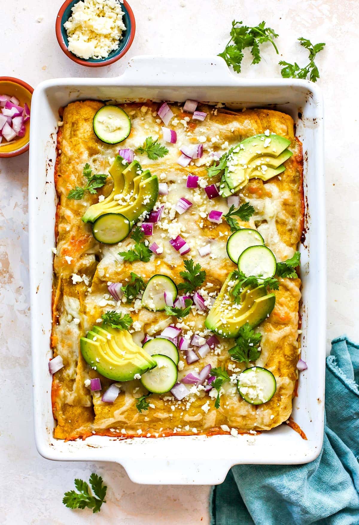 Zucchini and Corn Enchiladas