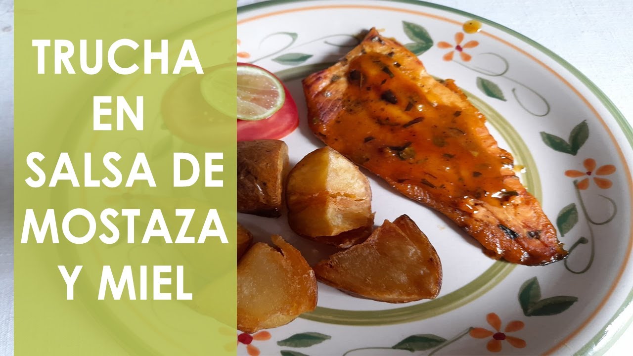 Trucha a la Navarra con salsa de mostaza y miel