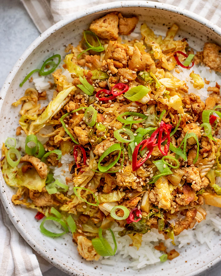 Cabbage and Tofu Stir-Fry