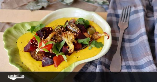 Polenta con verduras asadas