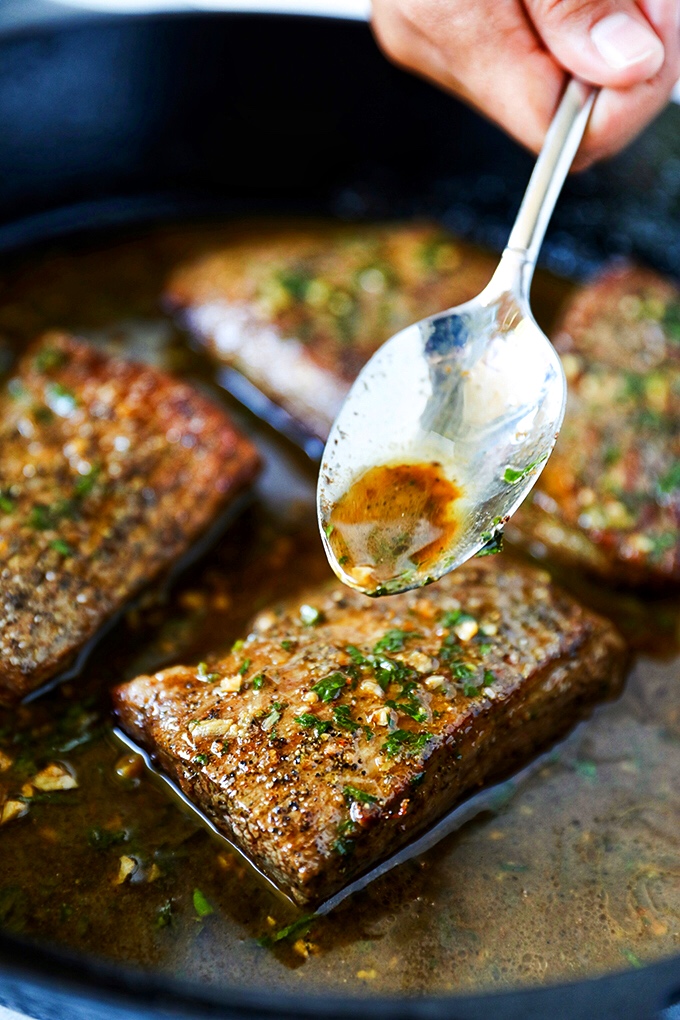 Flank Steak with Garlic Butter