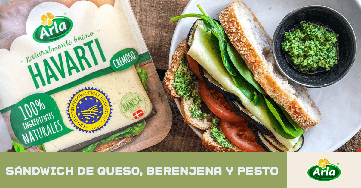 Sándwich de queso, berenjena y pesto | Naturarla